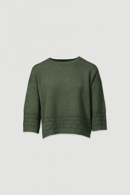 Knit sweater with textured detail