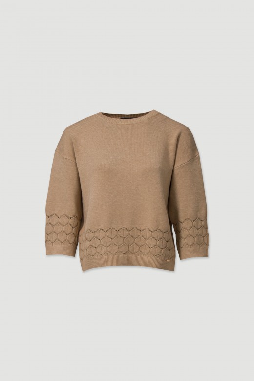 Knit sweater with textured detail