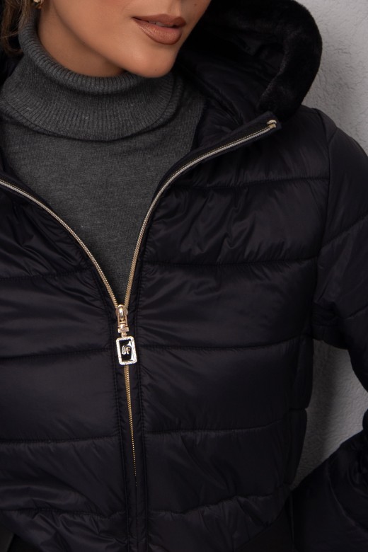 Parka longue matelasse avec ceinture