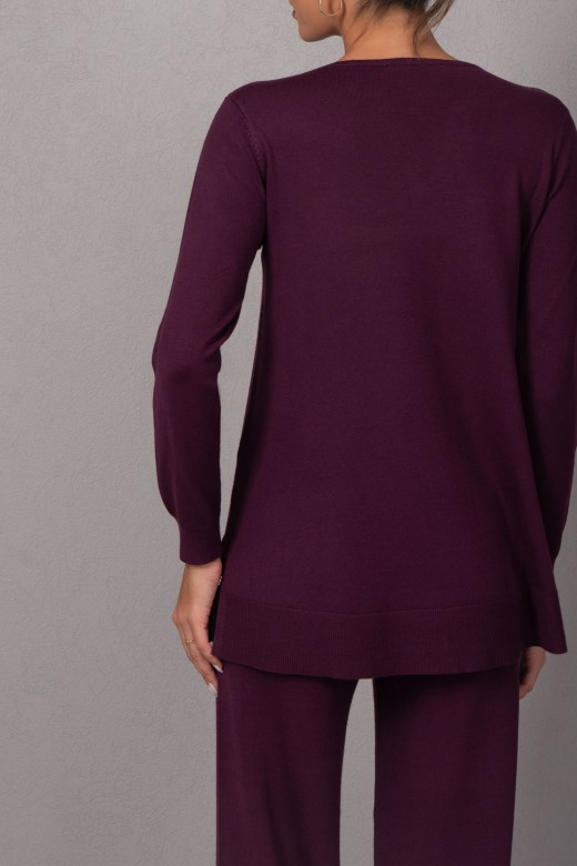 Knit tunic with metal detail