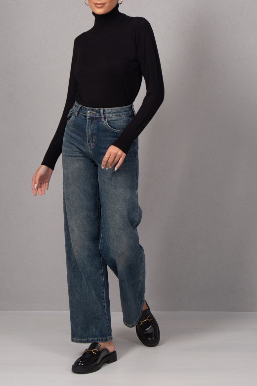 High waist straight jeans