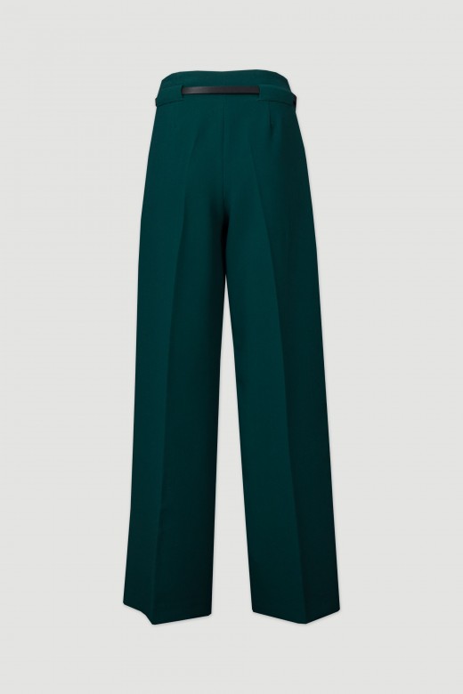 Wide-leg trousers with belt