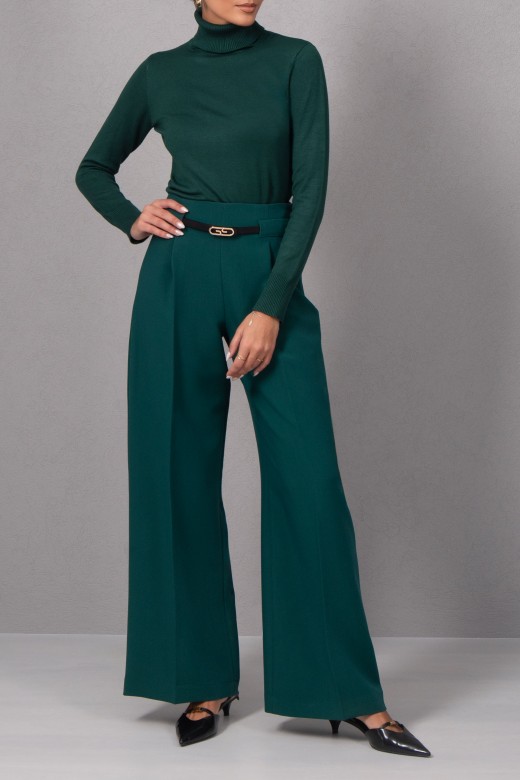 Wide-leg trousers with belt