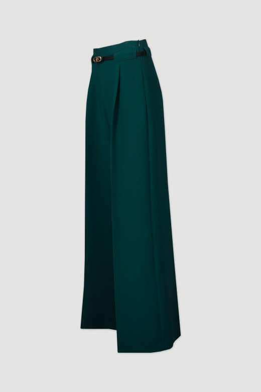 Wide-leg trousers with belt