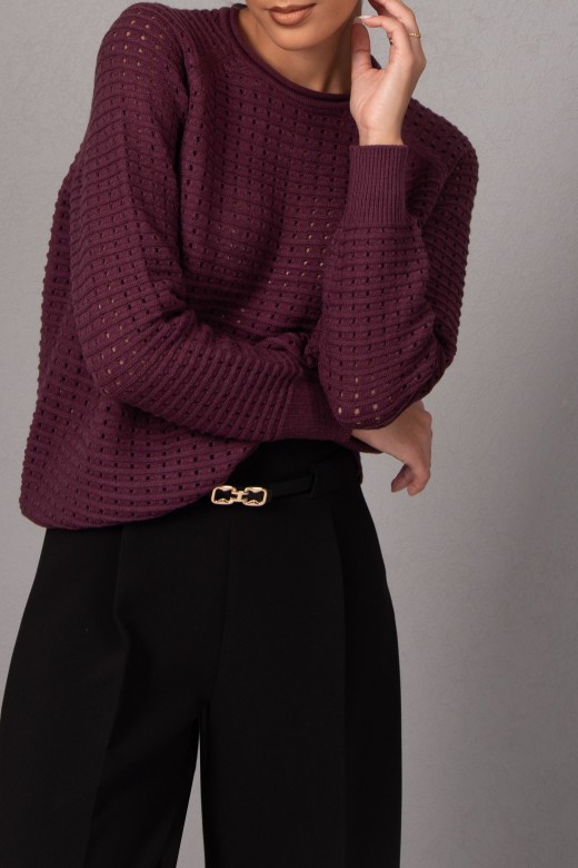 Perforated knit sweater