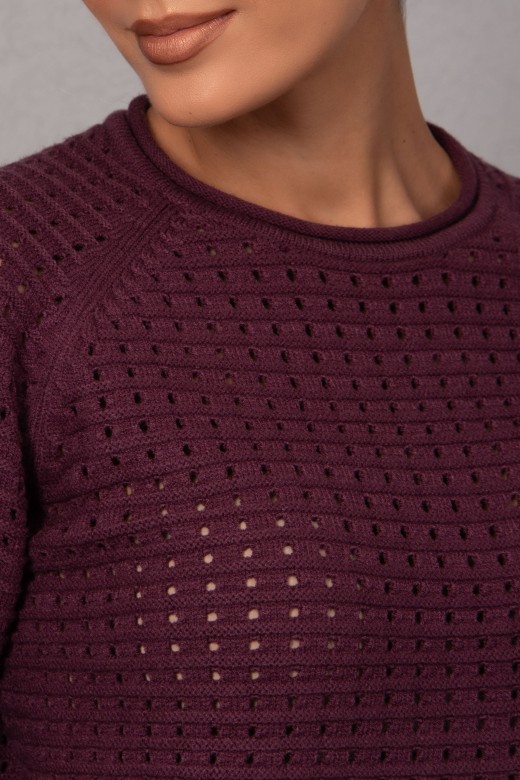 Perforated knit sweater