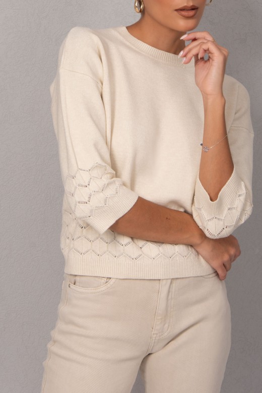 Knit sweater with textured detail