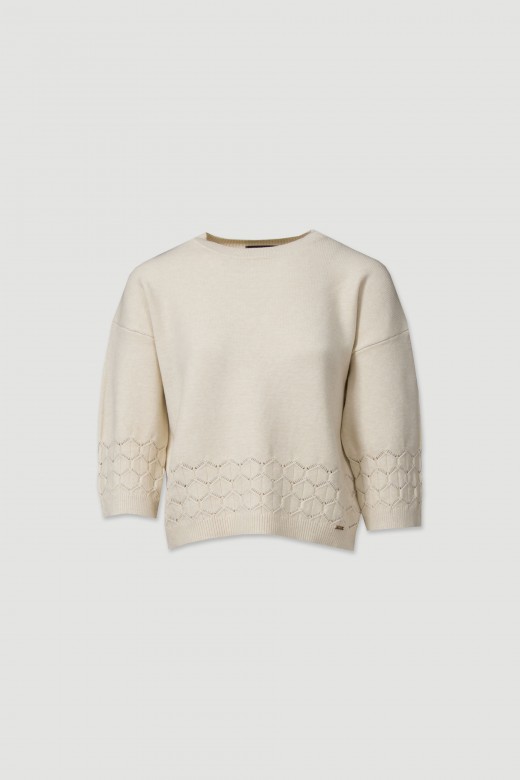 Knit sweater with textured detail