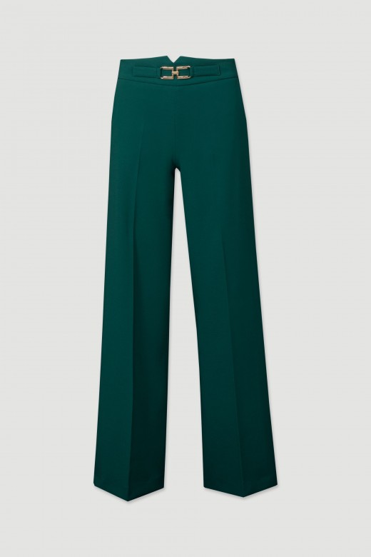 Wide-leg trousers with metal detail