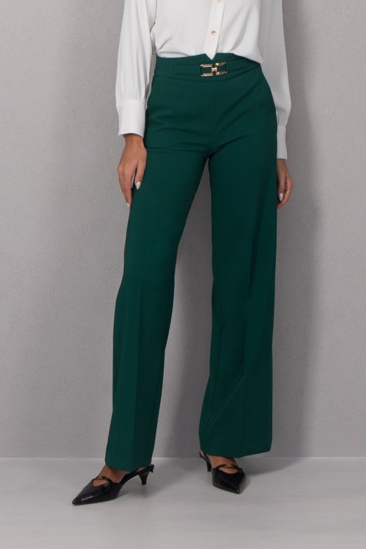 Wide-leg trousers with metal detail