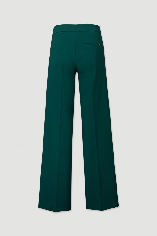 Wide-leg trousers with metal detail