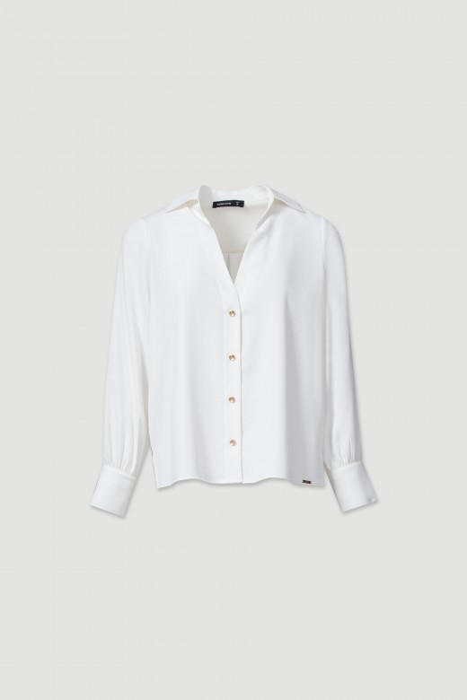 Fluid blouse with tab detail on sleeves