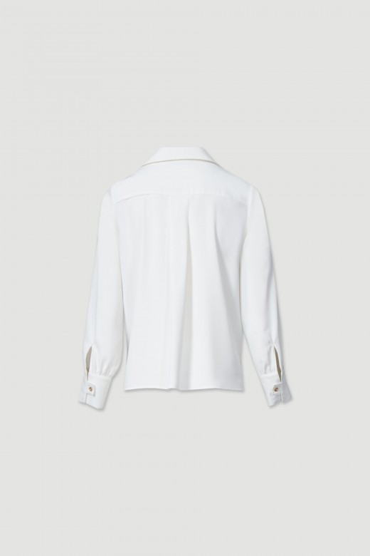 Fluid blouse with tab detail on sleeves