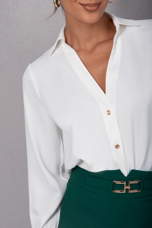 Fluid blouse with tab detail on sleeves