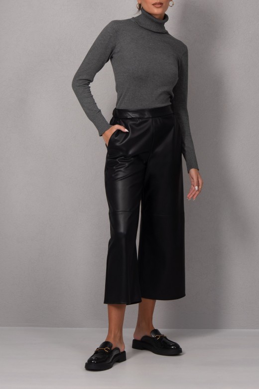 Pantalon culotte en cuir synthtique