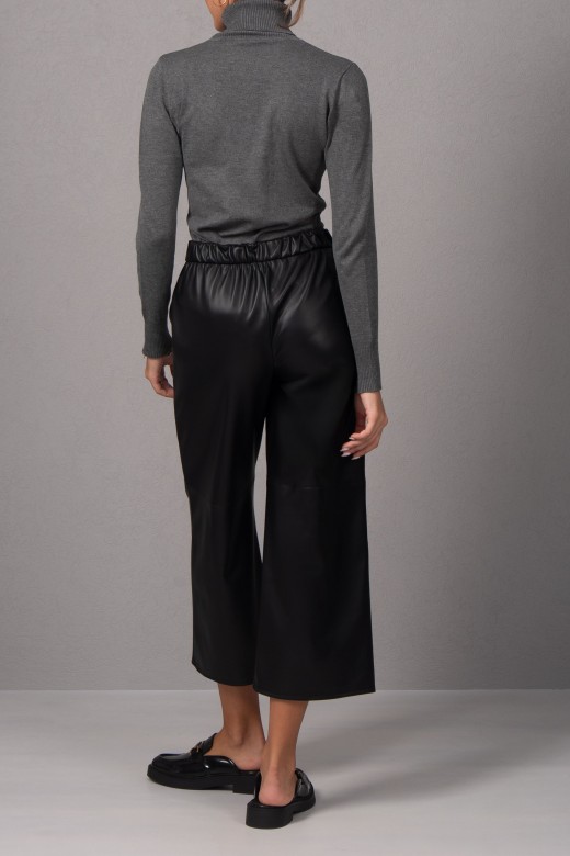 Pantalon culotte en cuir synthtique