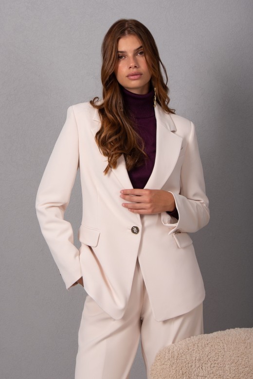 Classic suit blazer with rhinestone buttons