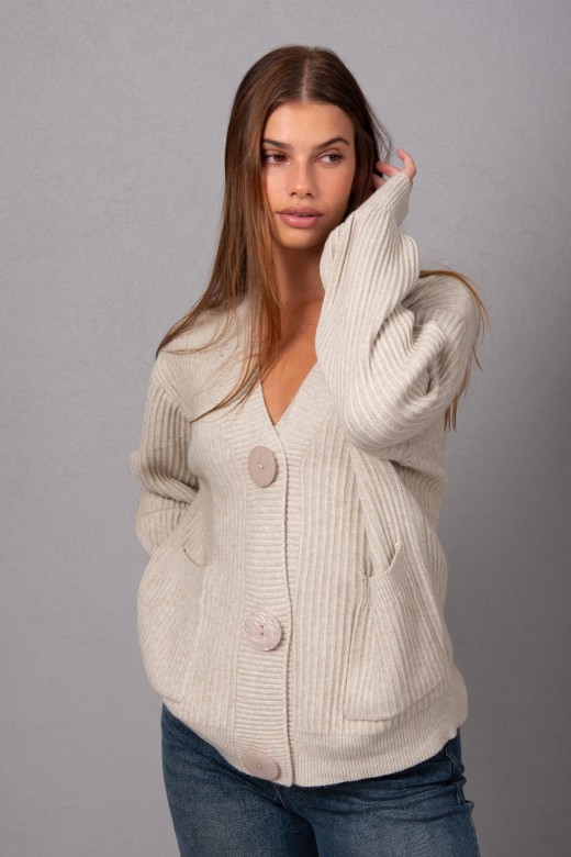 Ribbed knit jacket