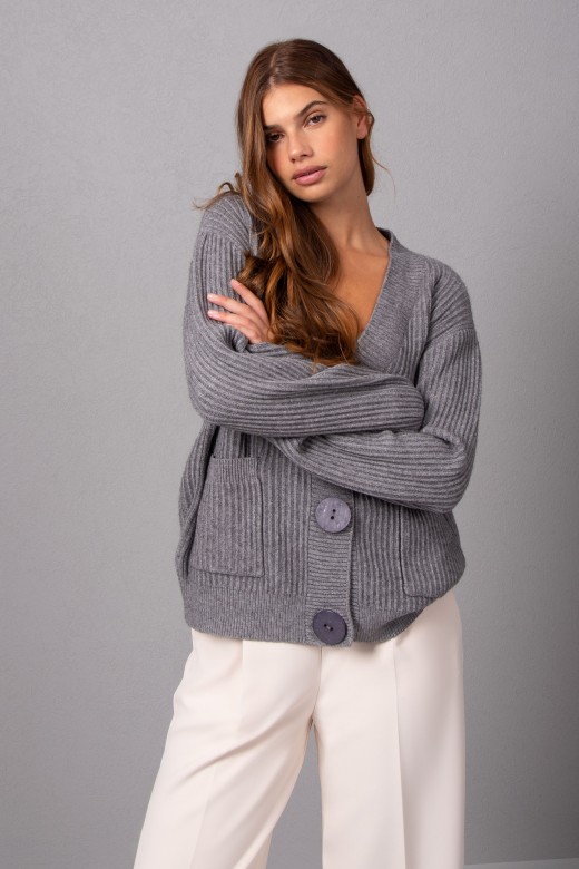 Ribbed knit jacket