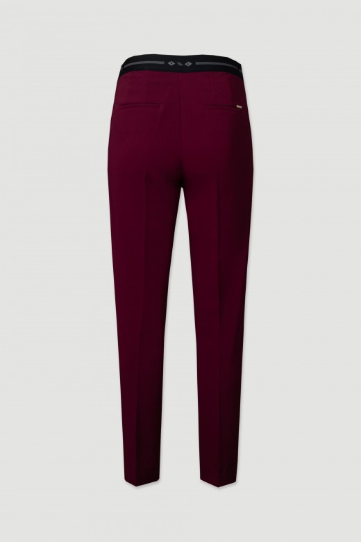 Classic trousers with elastic belt