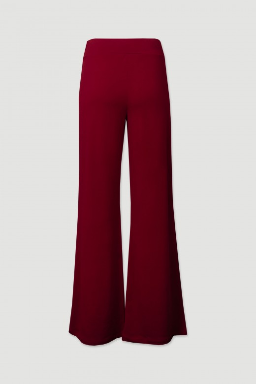 Pantalon palazzo en maille taille haute