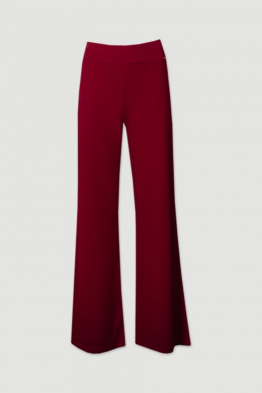 High-waisted knit palazzo pants