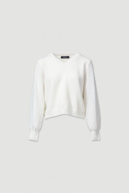 Pull en maille avec manches travailles