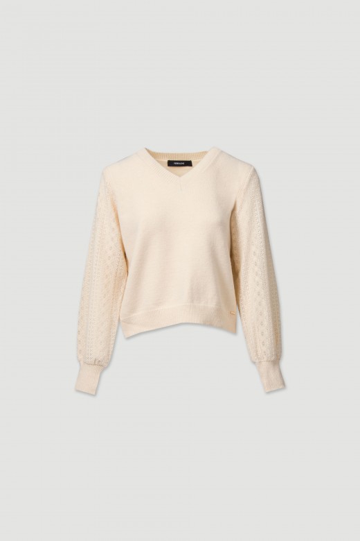 Pull en maille avec manches travailles