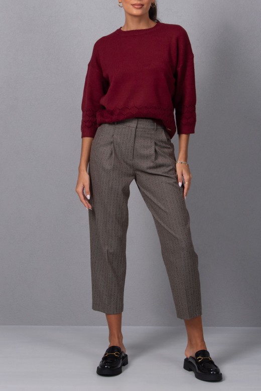 Classic pleated pants with pattern