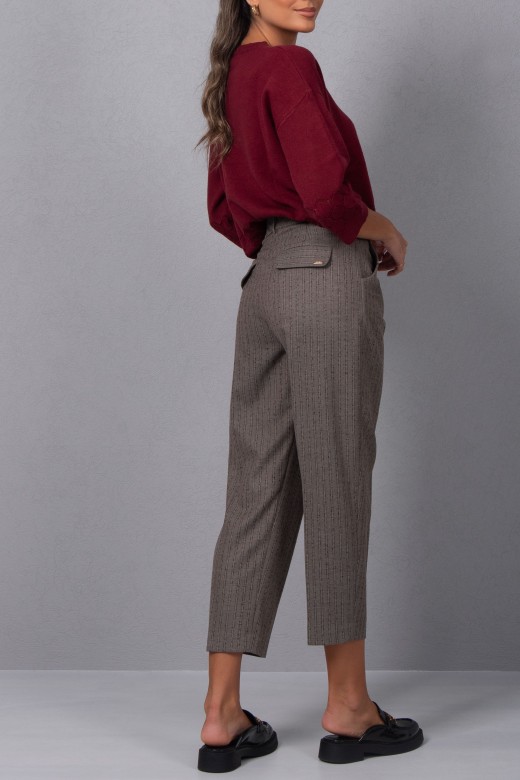 Classic pleated pants with pattern