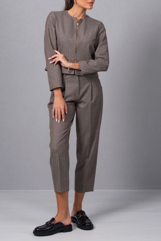 Classic pleated pants with pattern