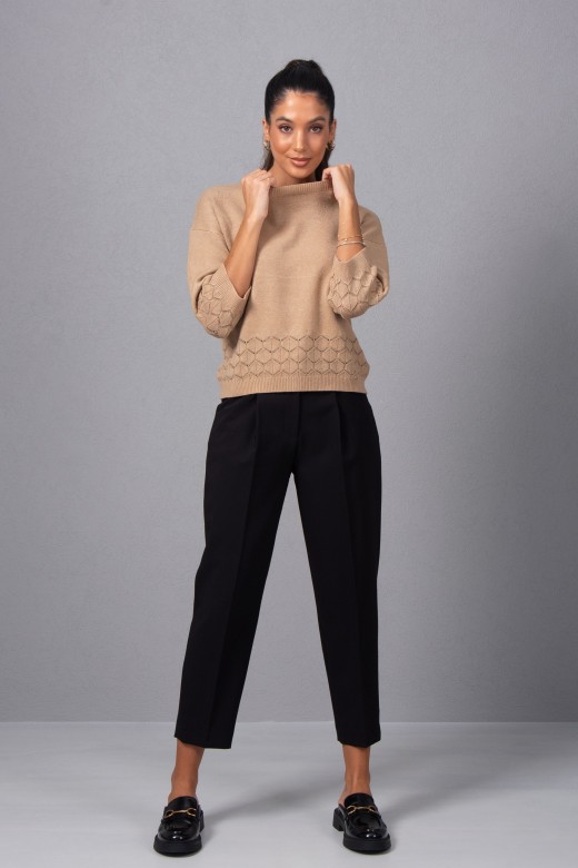 Knit sweater with textured detail