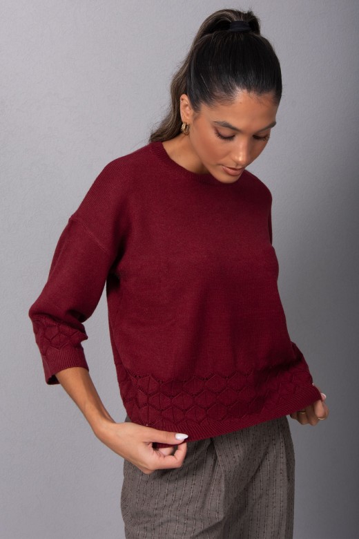 Knit sweater with textured detail