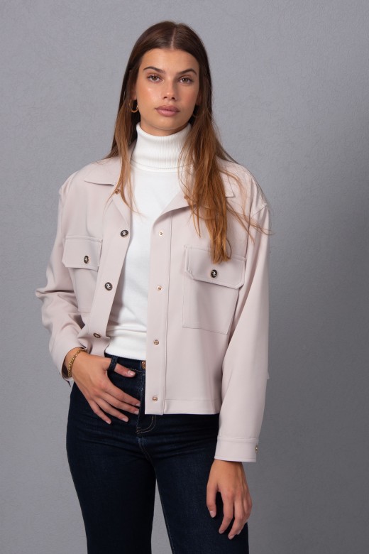 Jacket with front patch pockets