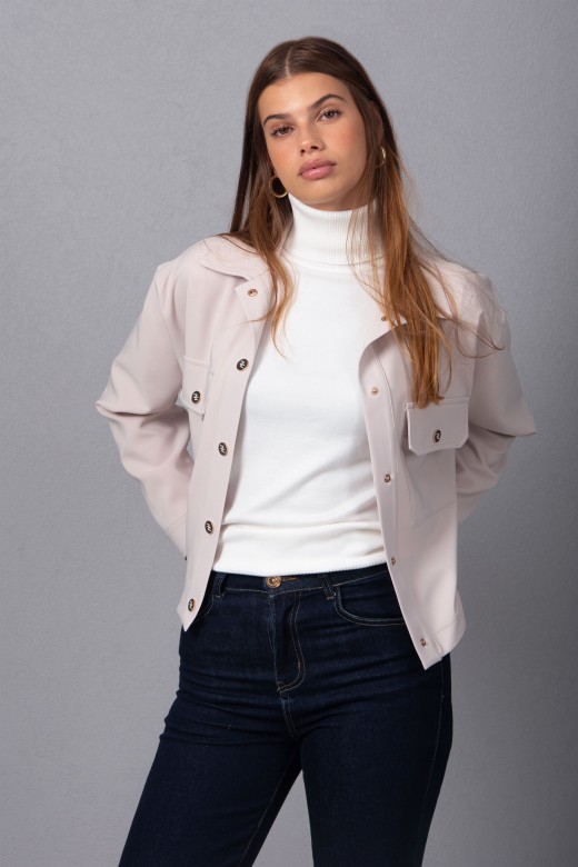 Jacket with front patch pockets