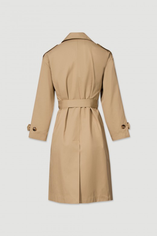 Classic long trench coat with belt