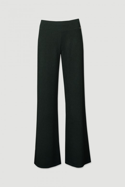 Textured knit wide-leg pants