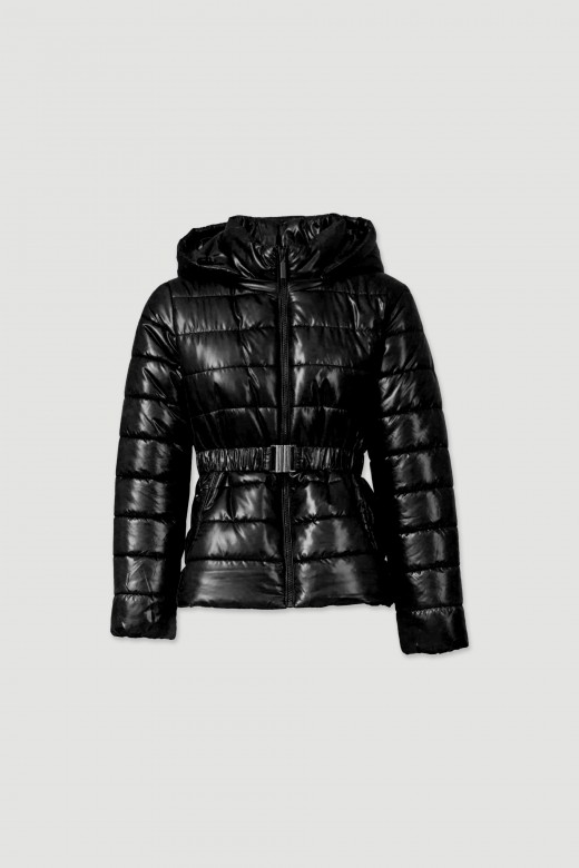 Parka courte rembourre impermable avec ceinture