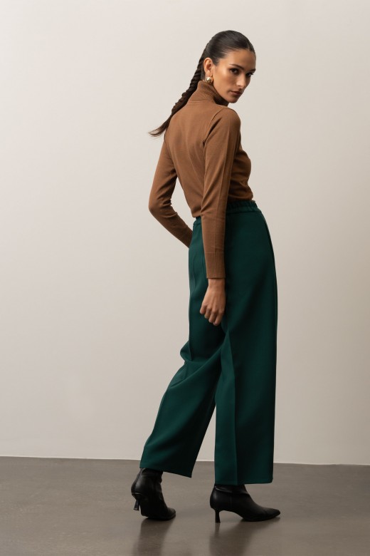 Culotte pants with elastic and custom button