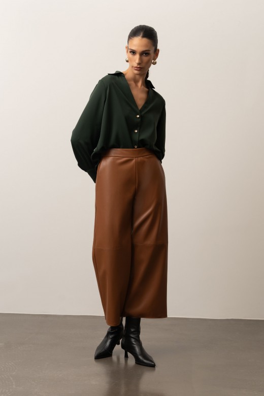 Pantalon culotte en cuir synthtique