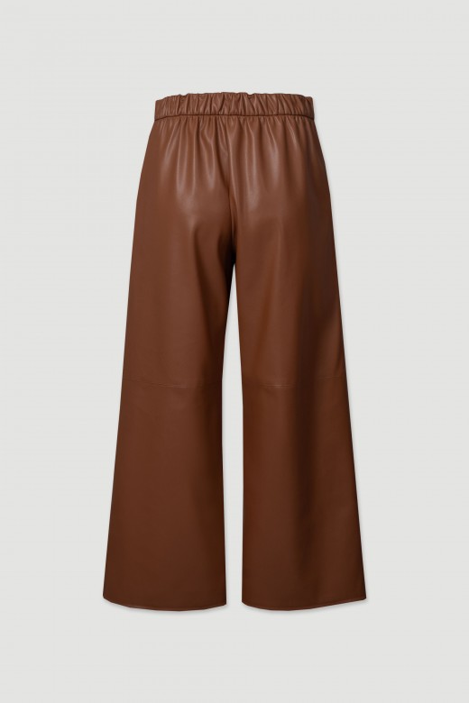 Pantalon culotte en cuir synthtique