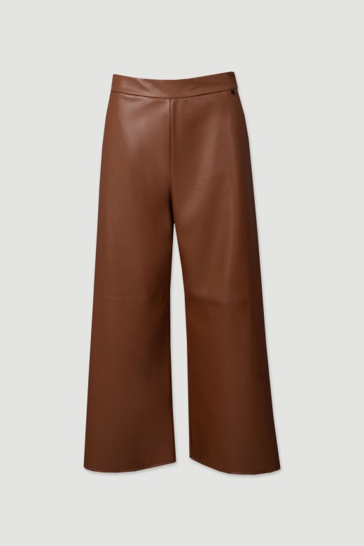 Pantalon culotte en cuir synthtique