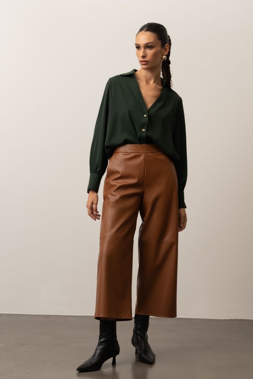 Pantalon culotte en cuir synthtique