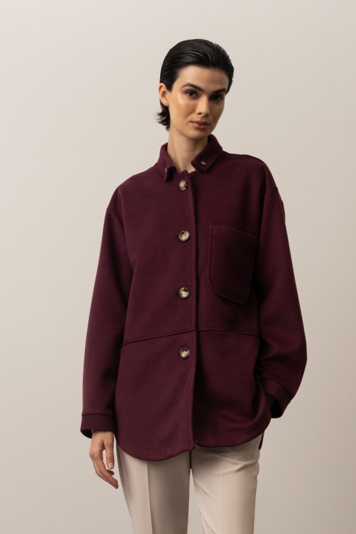 Oversized wool coat with a collar