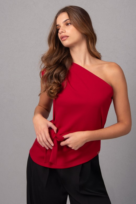 Asymmetric neckline top