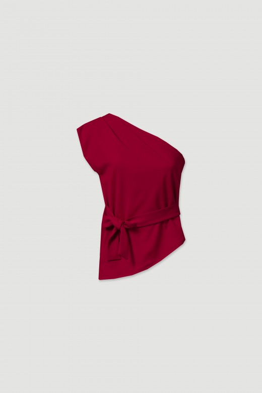 Asymmetric neckline top