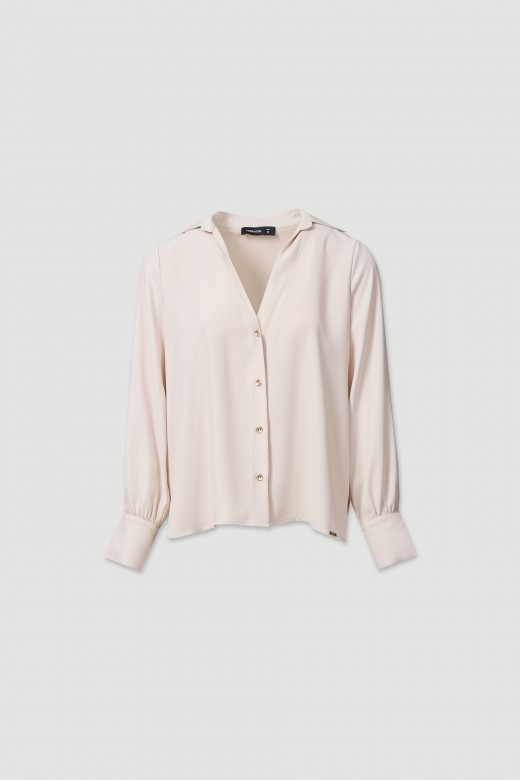 Fluid blouse with tab detail on sleeves