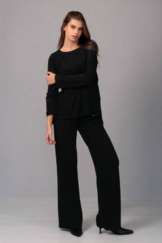 Pantalon large en maille texture