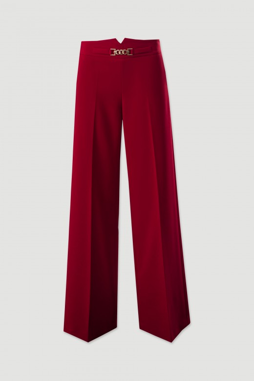 Wide-leg trousers with metal detail