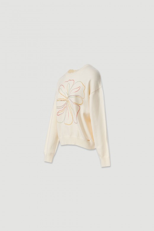 Camisola de malha com bordado